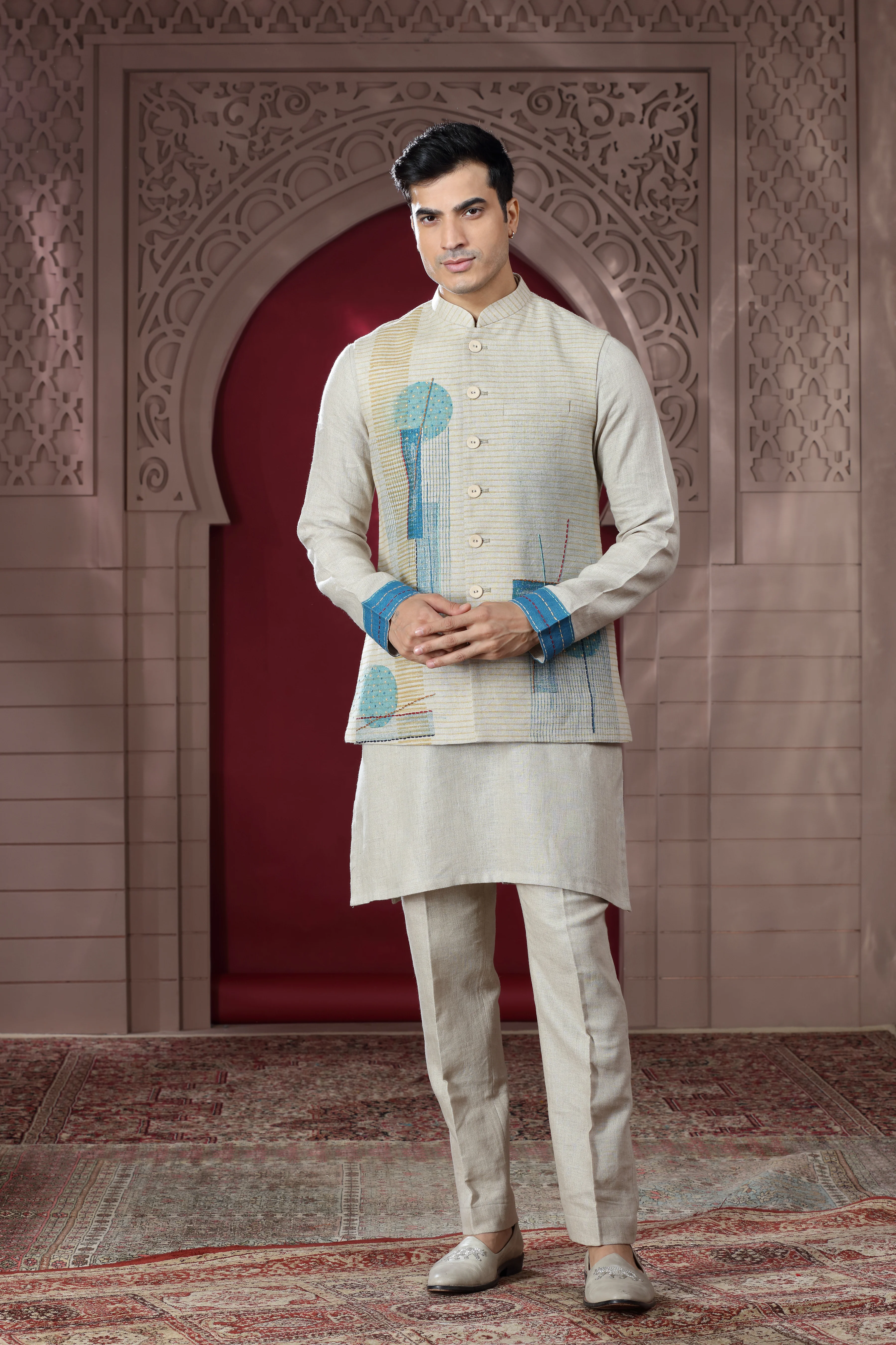 Ethnic Kurta with Silk Dhoti